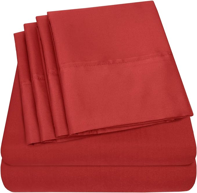 Queen Sheets Red by SweetHomeCollection