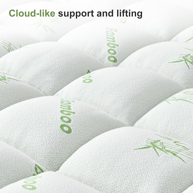 Queen Size Mattress Topper Viscose Derived from Bamboo, Soft Thick Pillow Top - Image 8