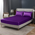 Homiest Purple Satin Fitted Sheet King Size, Deep Pocket, Luxury & Ultra Soft by Homiest