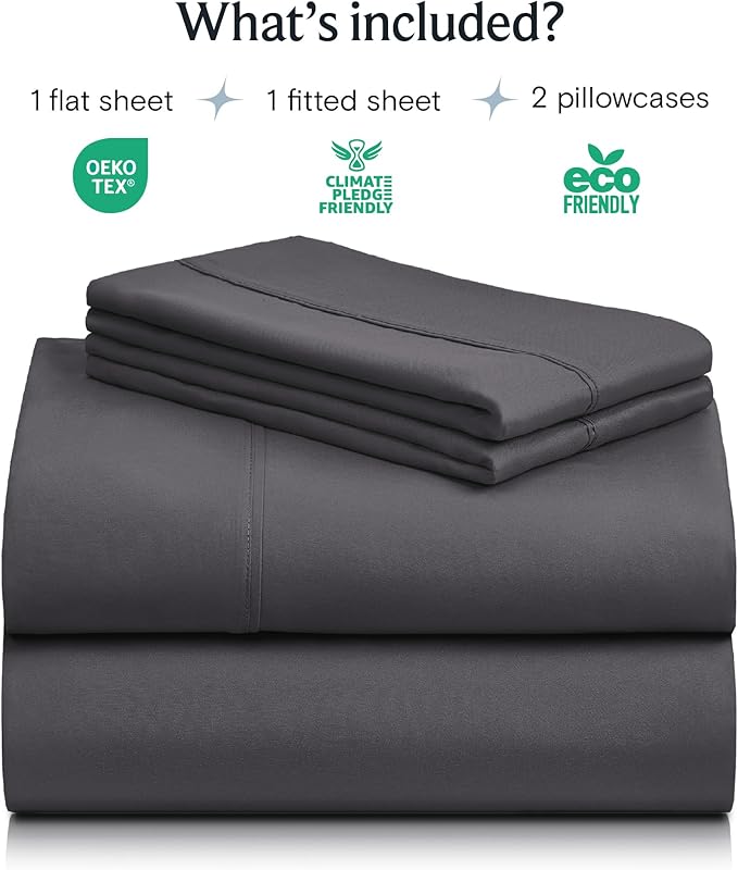 LuxClub 4 PC Full Size Sheet Set Sheets Deep Pockets 18" Wrinkle Free Cooling - Image 2