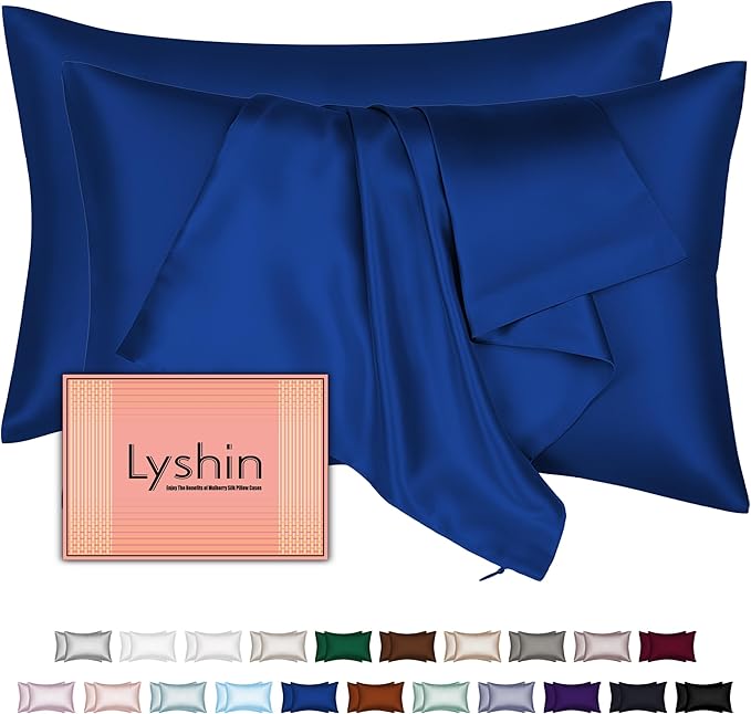 Silk Pillow Cases 2 Pack Queen Size by LYSHINSILKPILLOWCASES