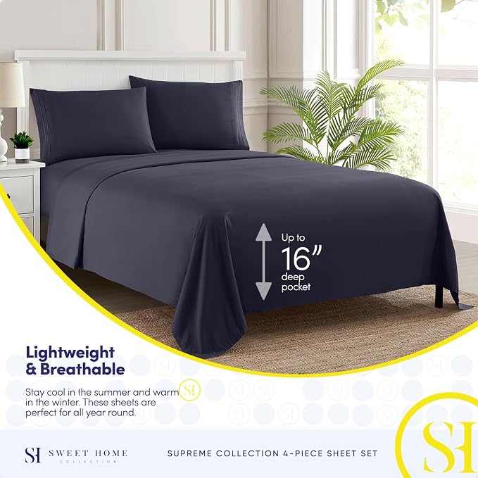 Twin XL Sheets - Breathable Luxury Sheets - 1800 Supreme Collection Extra Soft - Image 3