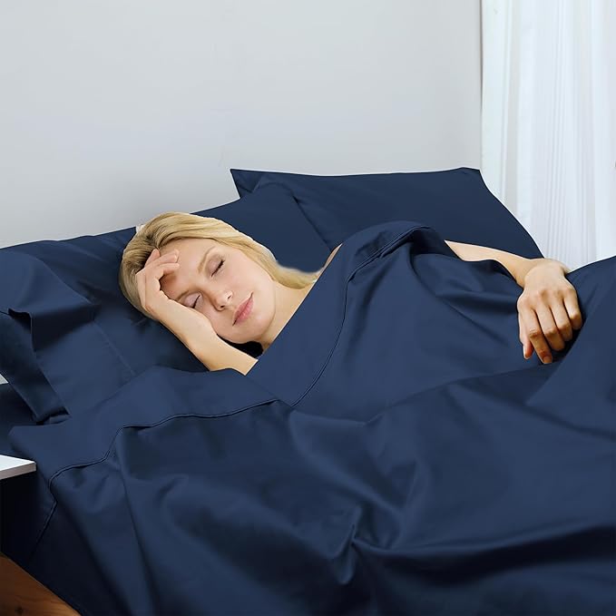 Cotton Twin Flat Sheet Only, 600 Thread Count 100% Egyptian Cotton Top Sheet - Image 6