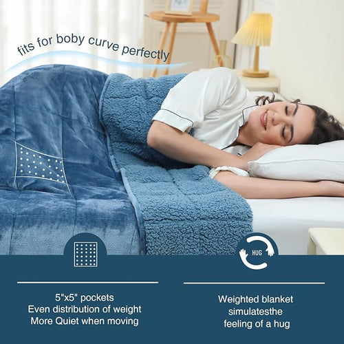 Aemicion Sherpa Weighted Blanket Queen Size 15lbs, Cozy Warm Heavy Blanket as - Image 2