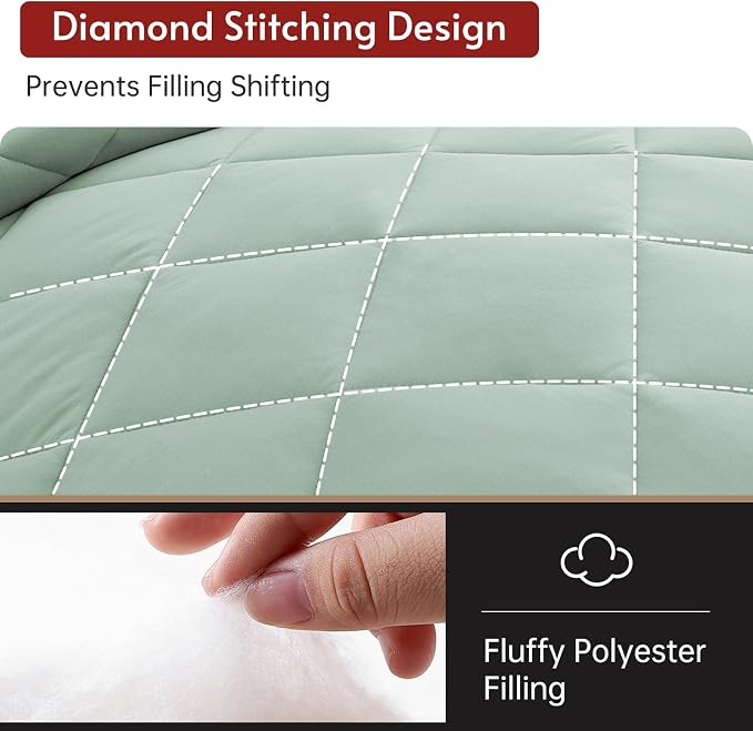 MUXHOMO 7 Pieces Full Comforter Set, Reversible Bed in a Bag Full Size - Image 8