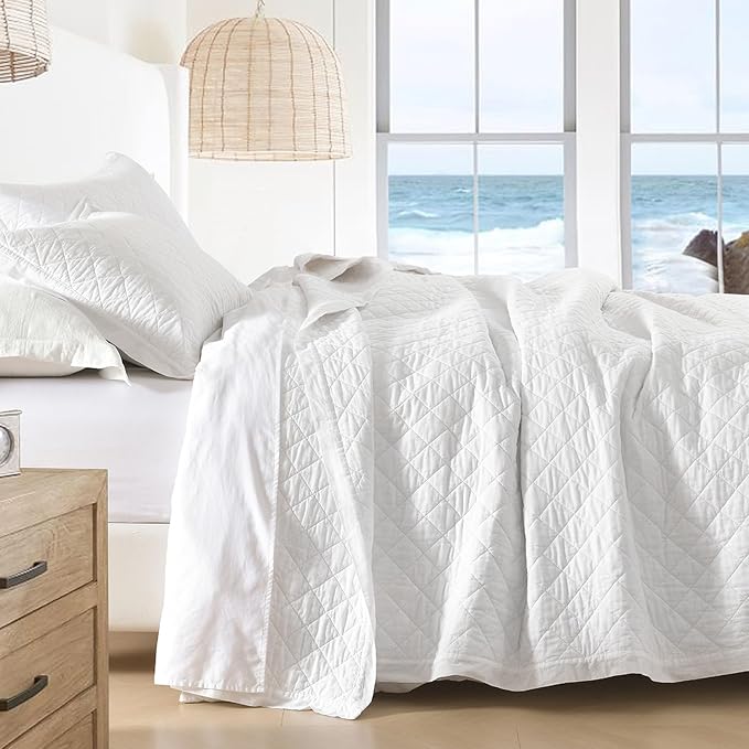 SahSahCasa Quilt Set Queen Size, 100% Cotton Quilt Bedding Set Bedspread by SahSahCasa
