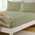 Queen Fitted Sheet Only with Full Elastic & Built in Corner Sheet Straps to by SweetHomeCollection