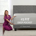 King Fitted Sheet Deep Pocket – Extra Deep Pocket Fitted Sheet King Size 17” by DeaLuxeBedding