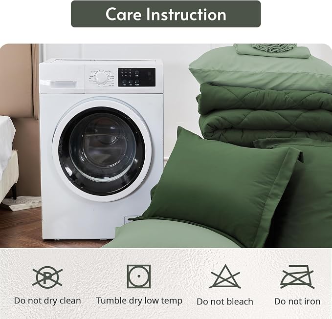 MUXHOMO 7 Pieces California King Comforter Set, Reversible Bed in a Bag Cal - Image 9