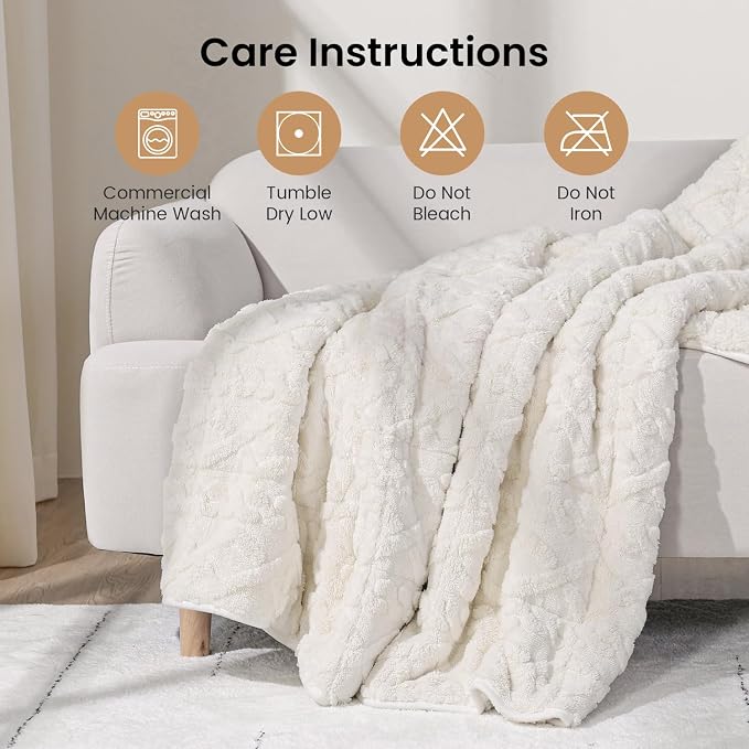 Weighted Blanket for Adults Twin Size 15 lbs, Classy Soft Jacquard Sherpa - Image 7