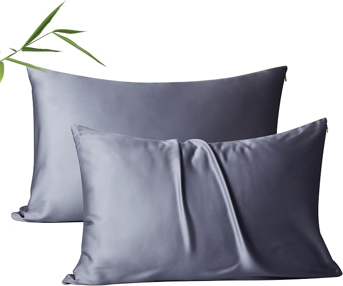 2 Pack Cooling Pillow Cases, Viscose Derived from Bamboo Pillow Protectors King by ShunjieHome