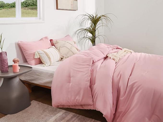 ROSGONIA Pink California King Comforter Set - Image 2