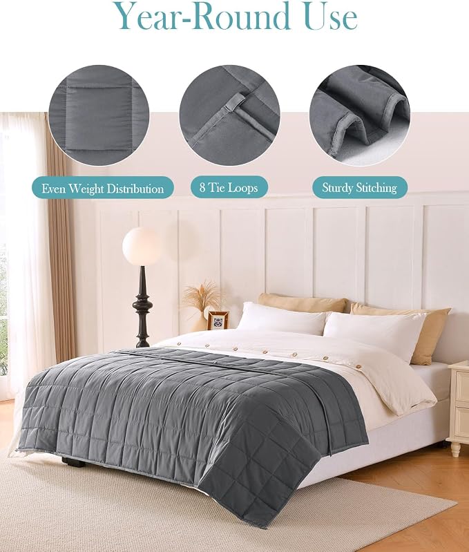 Topblan Weighted Blanket for Adults 12lbs, Soft Cooling Breathable Weighted - Image 4