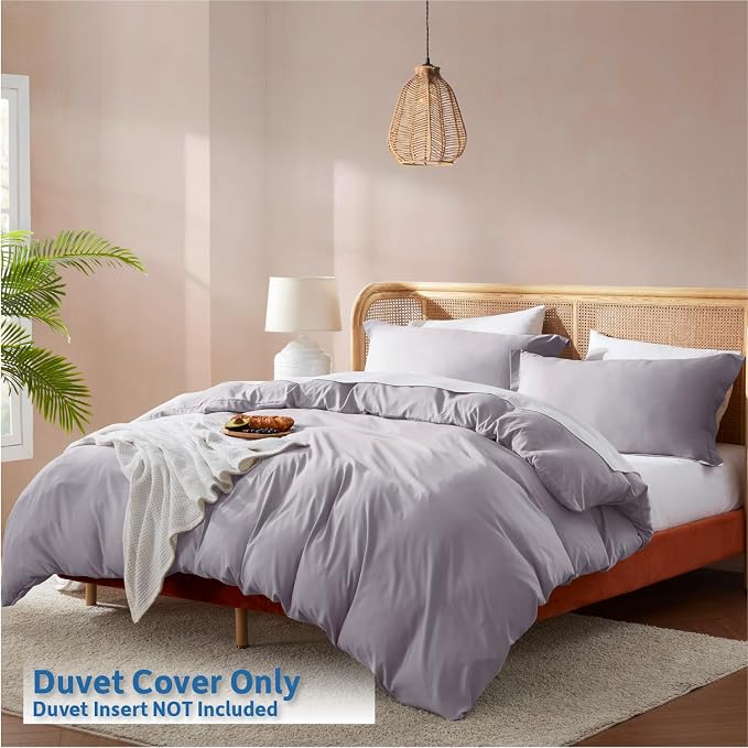 Nestl Grey Lavender Duvet Cover Queen Size - Image 2