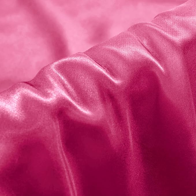 Aormenzy Satin Pillow Cases for Women King Size Set of 2, Hot Pink Satin - Image 2