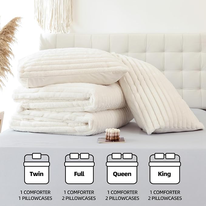 Smoofy Fluffy Full Size Comforter Sets 3 Pieces - Image 7