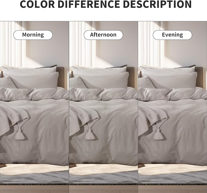 NEXHOME PRO Duvet Cover Full Size, 100% Washed Cotton Orgnic Linen Like - Image 3