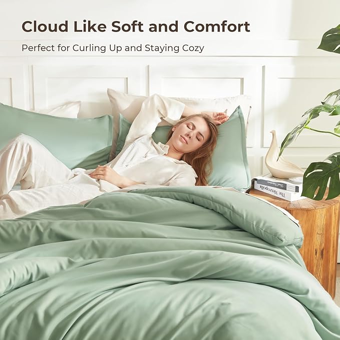 Litanika Twin/Twin XL Comforter Set Sage Green, 2 Pieces Comforter Sets Soft - Image 2