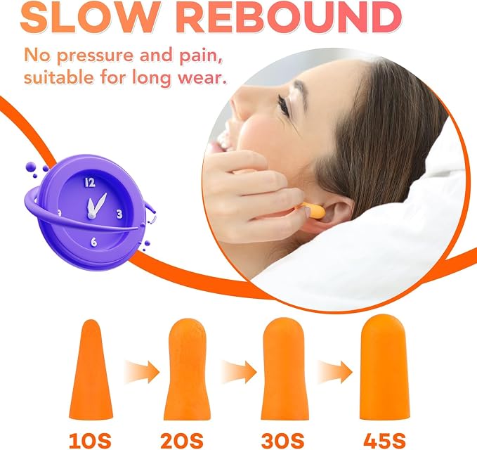 VOISEN 60 Pairs Foam Ear Plugs, Ear Plugs - Image 2