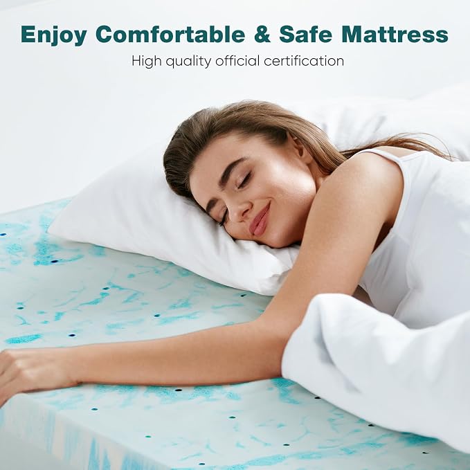 Sweetcrispy Mattress Topper Twin XL, 4 Inch Thick Memory Foam Gel Infused - Image 6
