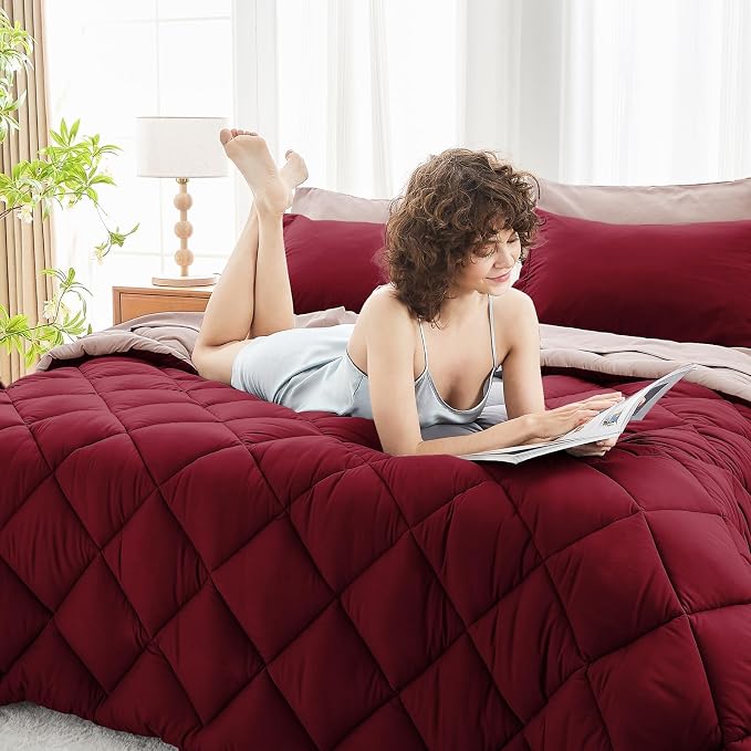 MUXHOMO 7 Pieces Full Comforter Set, Reversible Bed in a Bag Full Size - Image 8