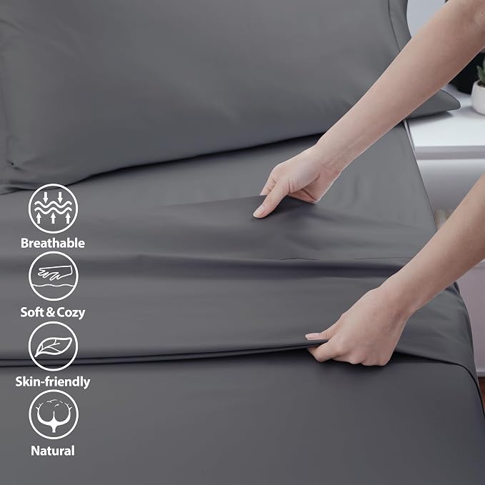 Cotton King Flat Sheet Only, 600 Thread Count 100% Egyptian Cotton Top Sheet - Image 3