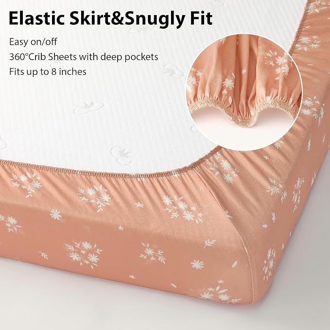 Baby Crib Sheets Girl, 3 Pack Toddler Bed Sheets - Image 5