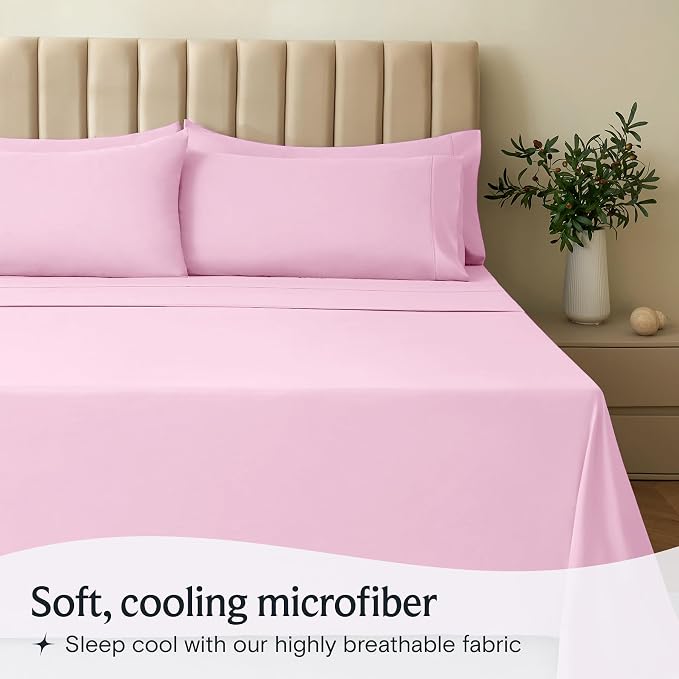 LuxClub 3 PC Twin Sheet Set, Deep Pockets Wrinkle Free Cooling Bed Sheets Hotel - Image 3