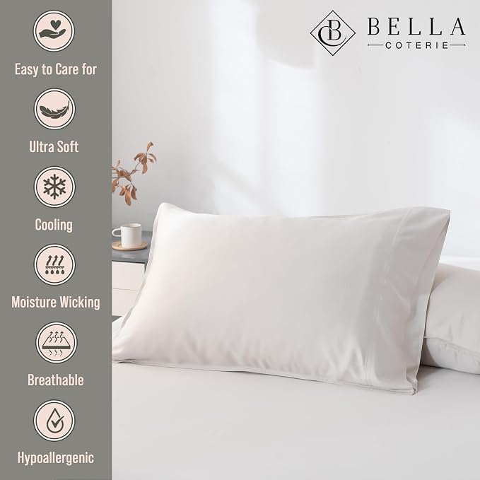 Bella Coterie | Luxury Bamboo Viscose King Size Pillowcase Set | 100% - Image 2