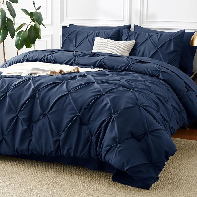 CozyLux Oversized King Comforter Sets Navy Blue, 7 Pieces Oversized King by CozyLux
