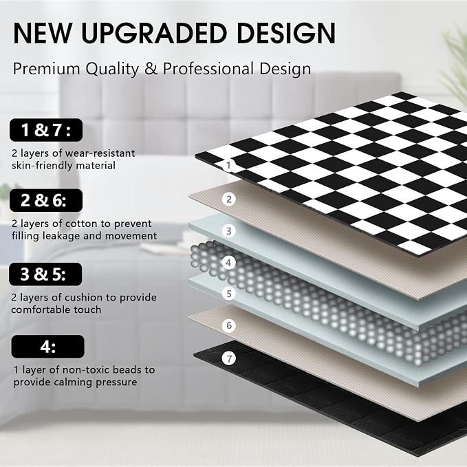 Black Checkered Weighted Blanket - Image 6