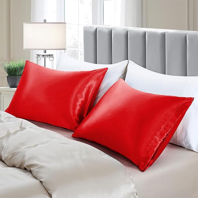 Aormenzy Satin Pillow Cases for Women King Size Set of 2, Fade Resistant - Image 4