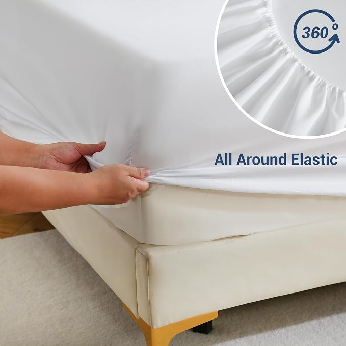 White Bulk Full Fitted Sheet Only Deep Pocket 6 Pack, Quick Sort Bottom Bed - Image 4