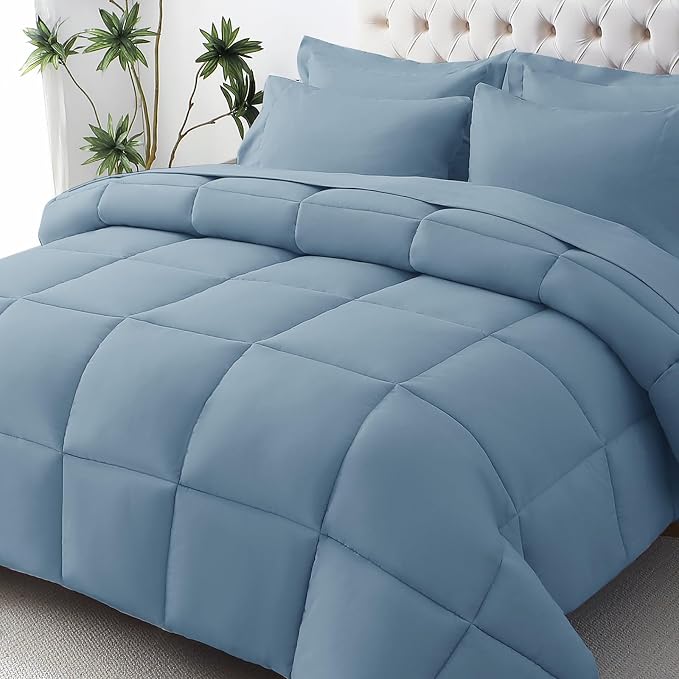 JOLLYVOGUE King Comforter Set, Ultra-Soft Bed in a Bag King Size 7 Pieces by JOLLYVOGUE