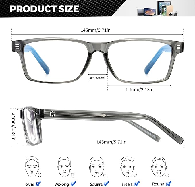 ANYLUV Blue Light Glasses Men Woman, Eye Strain Relief Eye Protection - Image 4