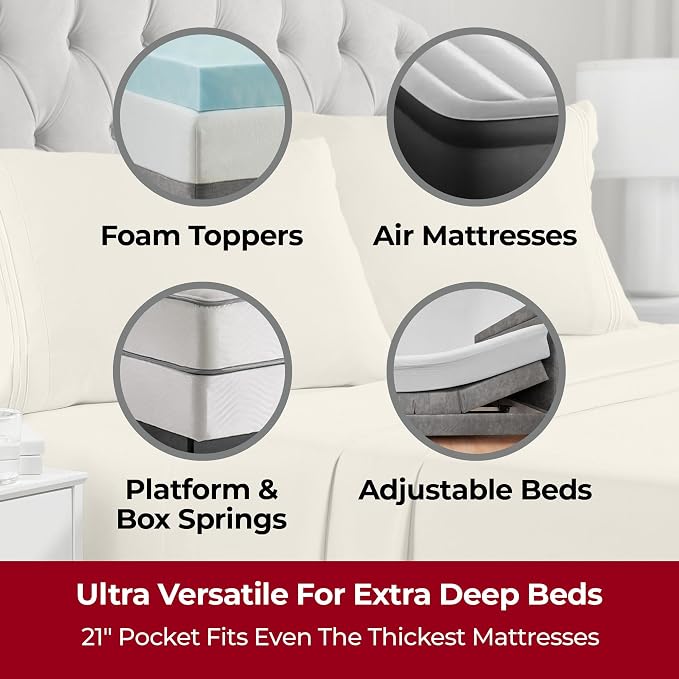 Mellanni Extra Deep King Sheets - Image 2