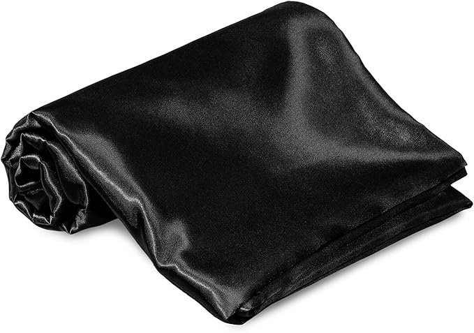 Homiest Black Satin Flat Sheet for Full Mattress, Luxury & Ultra Soft Bedding - Image 2