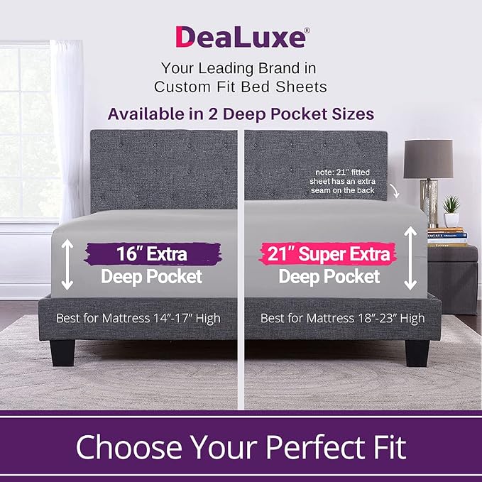 Deep Pocket Full Size Fitted Sheet 21' Full Size Deep Pocket Sheet Perfectly - Image 2