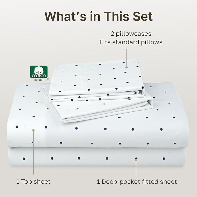 California Design Den Soft 100% Cotton Full Sheet Set, 400 TC Good Housekeeping - Image 4