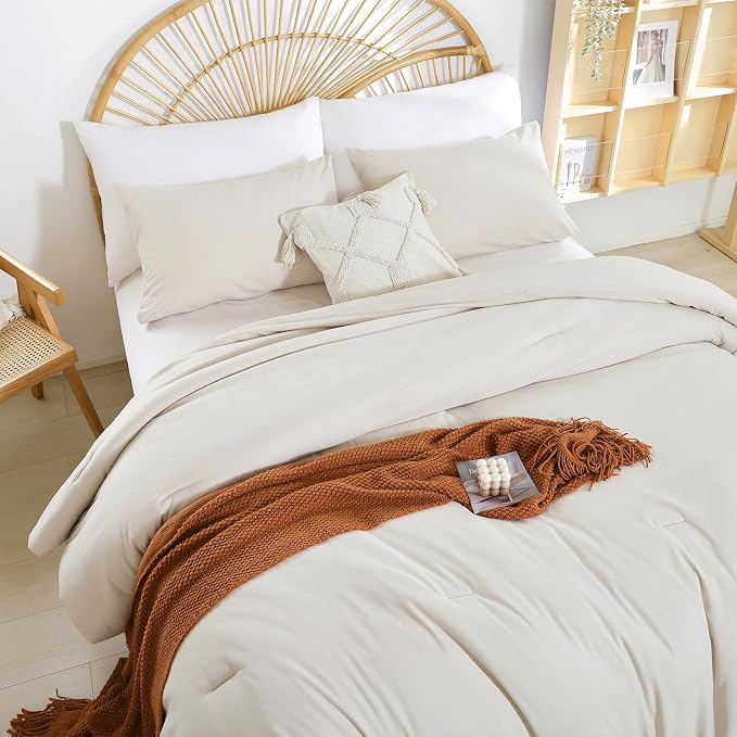 Weigelia Full Size Modern Beige Comforter Set - Image 7