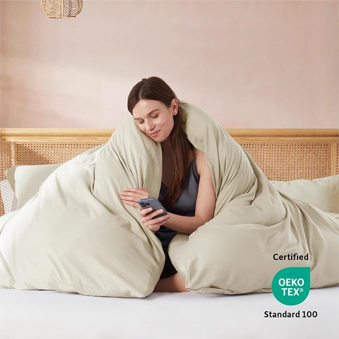Nestl Beige Cream California King Duvet Cover Sets - Image 3