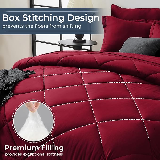 HEVUMYI Red King Comforter Set - Image 4