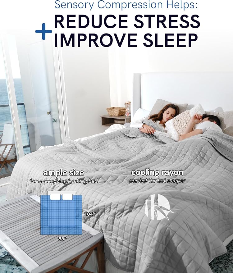 YnM Cooling Weighted Blanket for Adults, Cooling & Cozy Velvet Dual-Sided - Image 5
