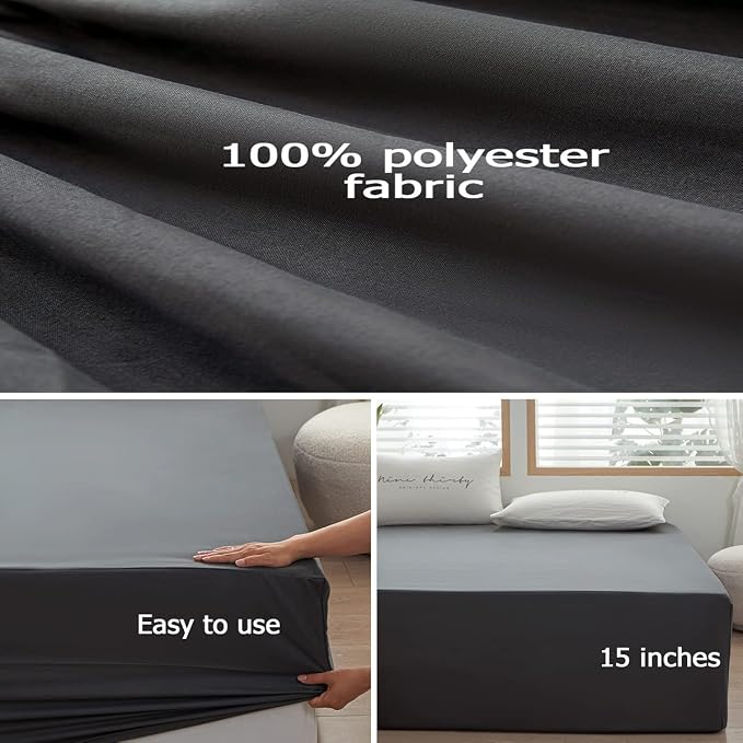 Bedding Queen Size Fitted Sheet Only- Bottom Matress Fitted Sheet-Fits 15inches - Image 3