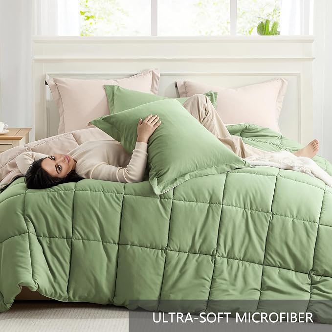 Homelike Moment Twin Comforter Set Sage Green, Comforters Twin Size Bed Sets - Image 5