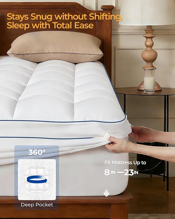 KAYFIA Full Mattress Topper, Extra Thick Mattress Pad Cover - Image 8
