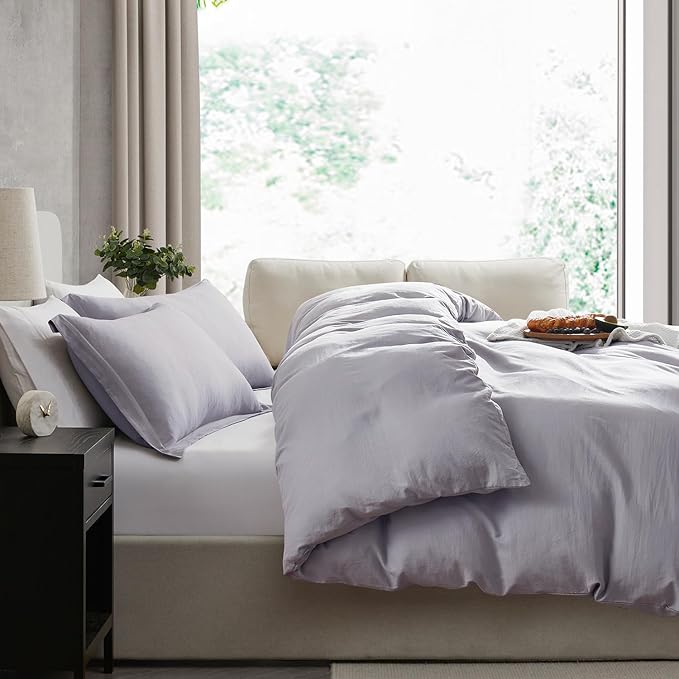 Nestl Grey Lavender Duvet Cover King Size - Image 7