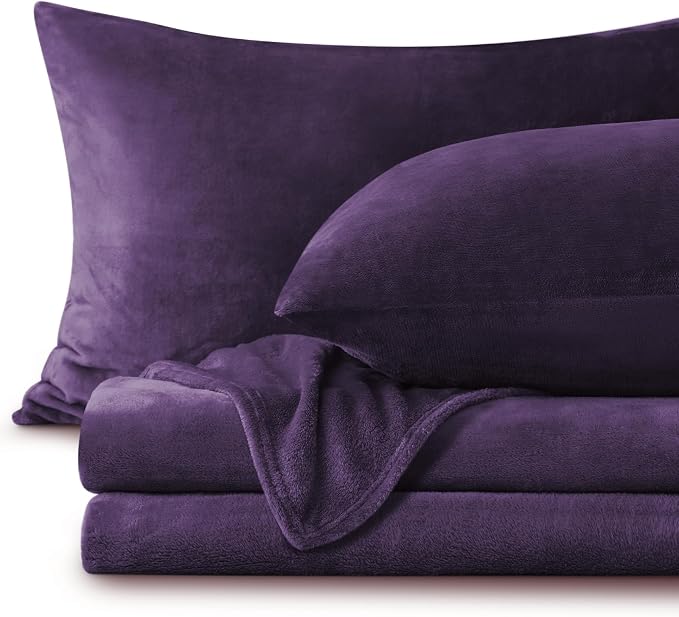 BEDELITE Flannel Sheets Twin Size Purple by BEDELITE