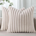 Pallene Faux Fur Plush Throw Pillow Covers 18x18 Set of 2, Luxury Soft Fluffy by PALLENE