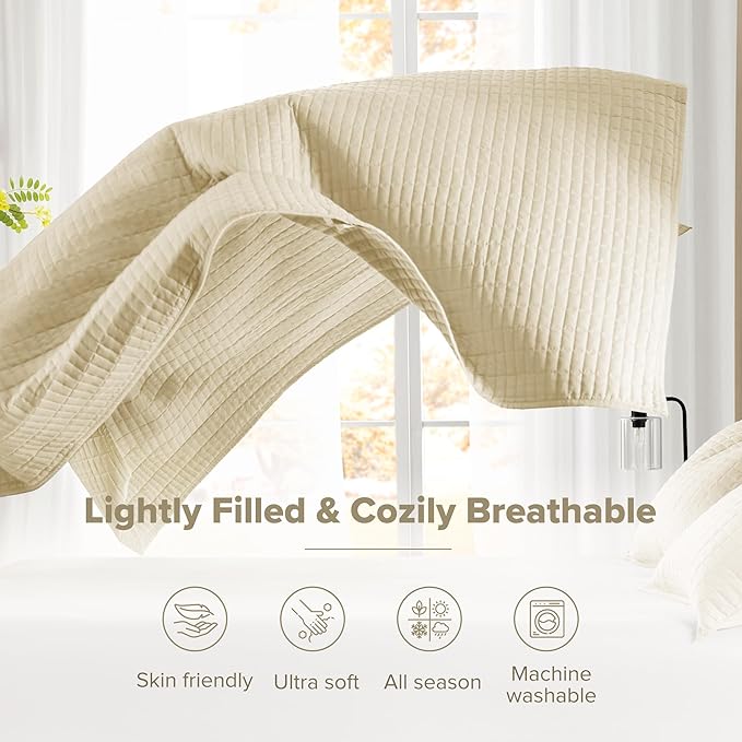 Comfort Spaces Kienna Quilt Set- Double Sided Stitching Design Summer Blanket - Image 4